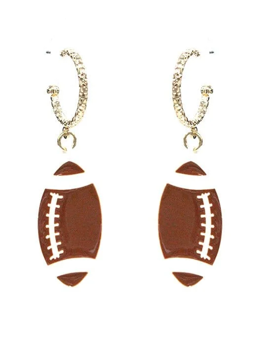 Beaded Drop Earrings for Party -KE8724 Small Dangle Football Hoop Earrings