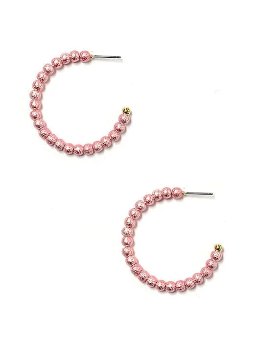 Detachable Drop Earrings with Charms -KE8839 Kori Beaded C Shape Hoop Earrings