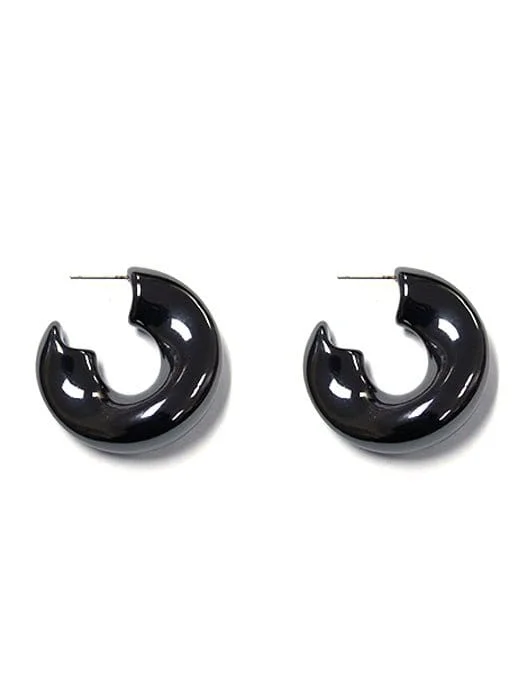 Heavy Duty Drop Earrings for Durability -KE8859 Small Thick C Shape Earrings