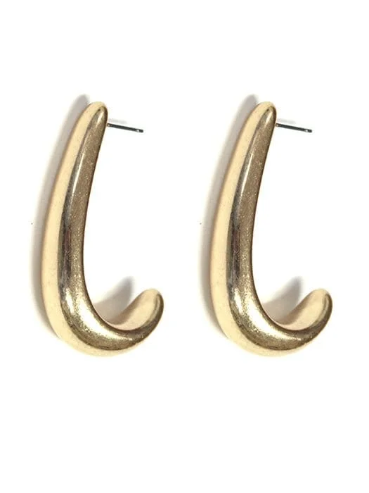 Hypoallergenic Drop Earrings for Sensitive -KE9025 J Curve Earrings