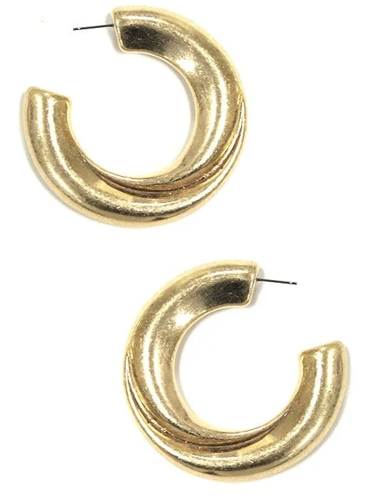 African Drop Earrings with Culture -KE9027 C Shape Twist Hoop Earrings