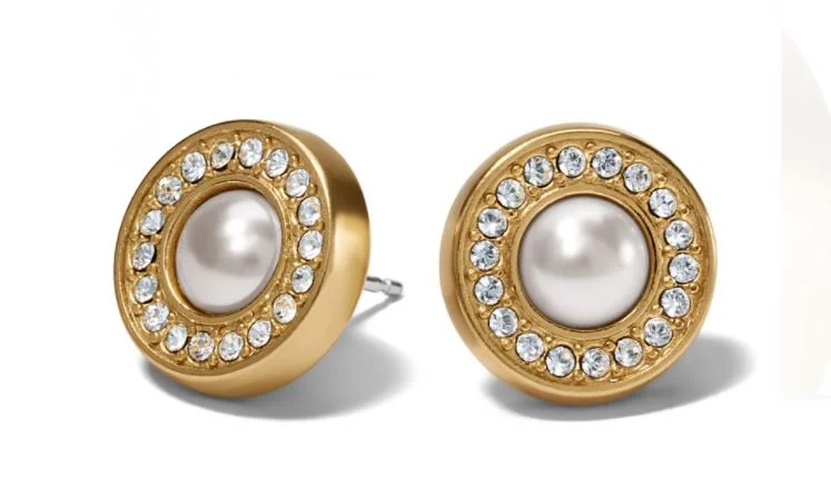 Drop Earrings with Polished Shine -Meridian Pearl Post Earrings