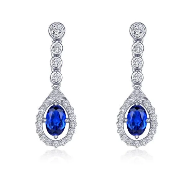 Drop Earrings for Casual Outfit -Oval Halo Drop Earrings