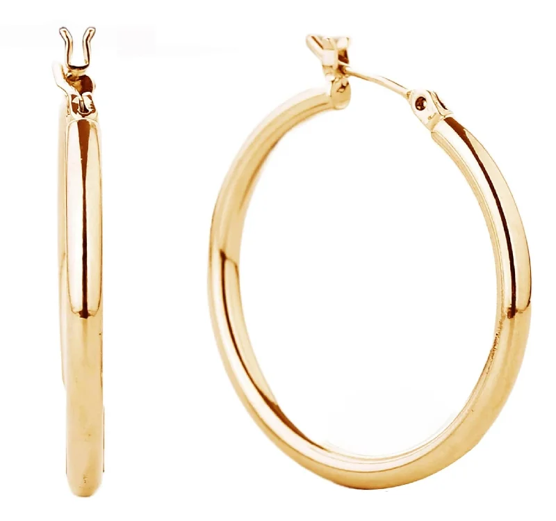 Drop Earrings for Evening Gown -SJE310001 14K Gold Dipped Pin Catch Hoop Earrings