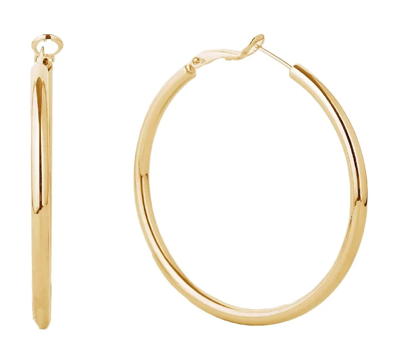 Beaded Drop Earrings for Party -SJE310002 14K Gold Dipped Omega Closure Hoop Earrings