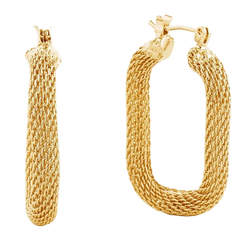 Drop Earrings with Textured Surface -SJE310465 14K Dipped Pin Catch Hoop Earrings