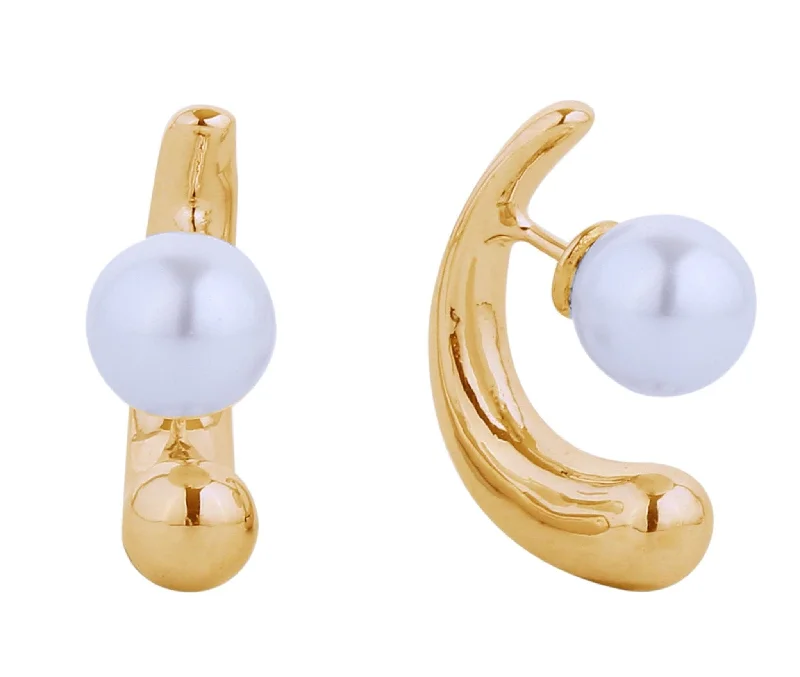 Drop Earrings with Animal Motifs -SJE310542 14K Dipped Pearl Post Earrings