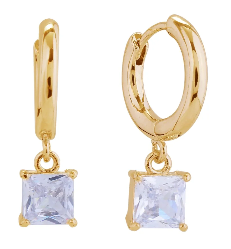 Drop Earrings for Everyday Glamour -SJE310562 14K Dangle Square Earrings