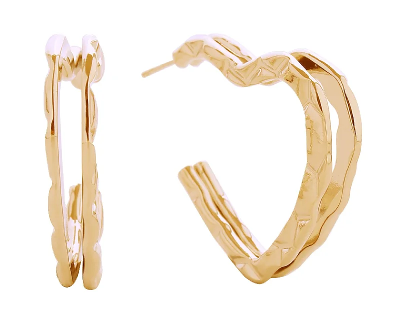 Drop Earrings for Festival Style -SJE310583 14K Open Heart Post Earrings