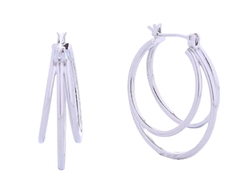 Hypoallergenic Drop Earrings for Sensitive -SJE310584 14K Mixed Triple Hoop Earrings