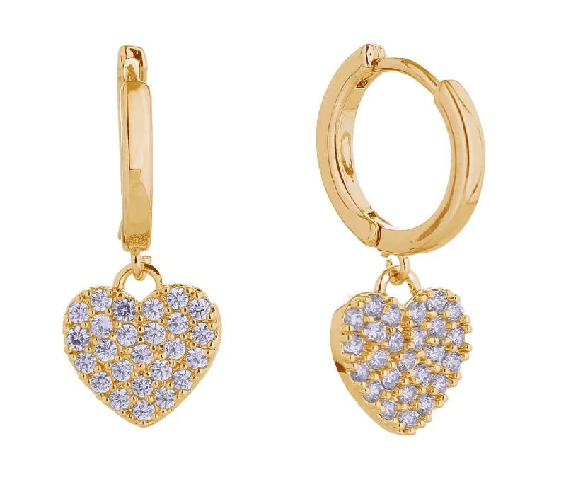 Drop Earrings for Everyday Glamour -SJE310666 14K Radiant Heart Swing Earrings