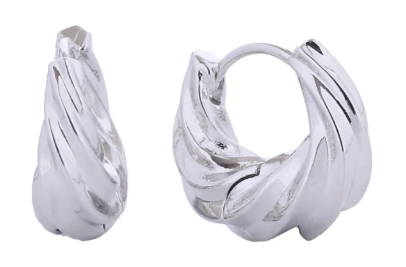 Drop Earrings for Fitness Activities -SJE310669 14K Twisted Wave Hoop Earrings