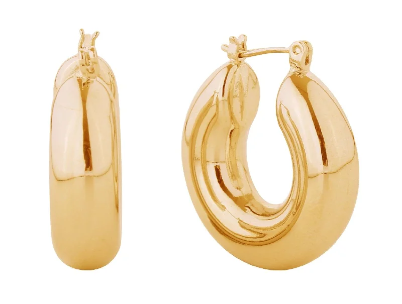 Drop Earrings for Travel Look -SJE310723 14K Dipped Thick Hoop Pincatch Earrings