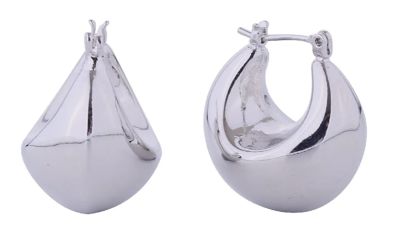 Drop Earrings for Shopping Trip -SJE310729 14K Dipped Puffy Cloud Hoop Earrings