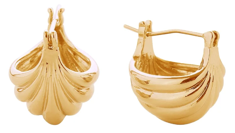 Drop Earrings for Festival Style -SJE310746 14K Sea Shell Pincatch Earrings