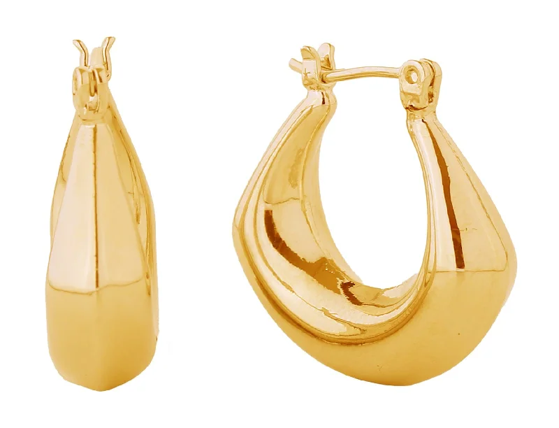 Lightweight Drop Earrings for All Day -SJE310773 14K Puffy Hoop Pincatch Earrings