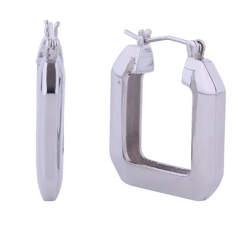 Minimalist Drop Earrings with Simplicity -SJE310775 14K Square Hollow Pincatch Earrings