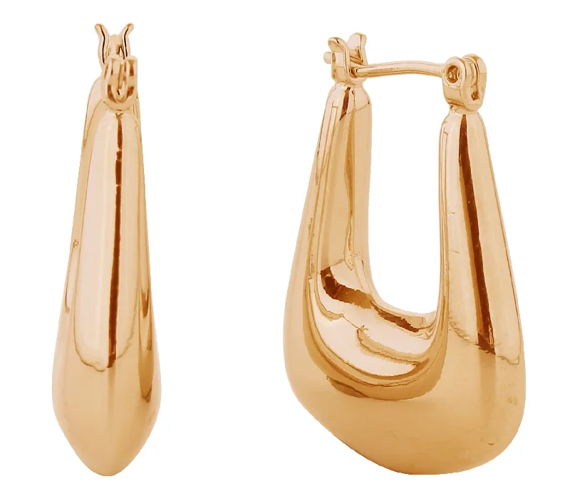 Oval Drop Earrings for Grace -SJE310783 14K Puffy Square Pincatch Earrings