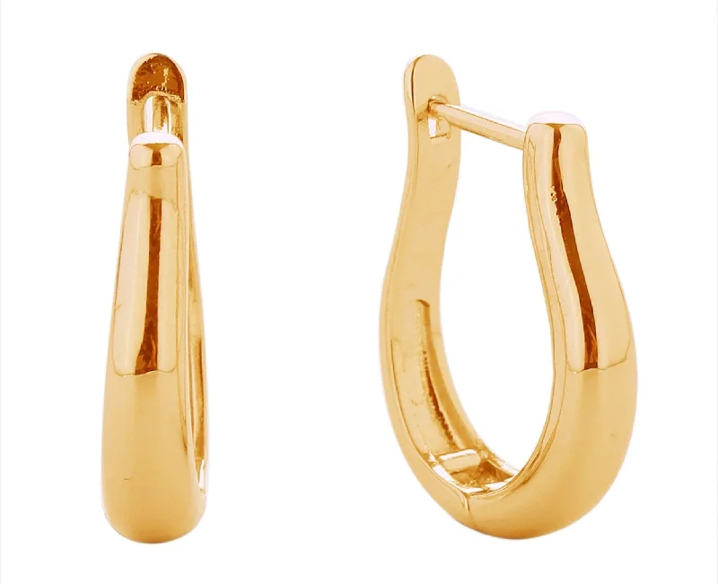 Drop Earrings for School Uniform -SJE310792 14K Curvy U Hoop Earrings