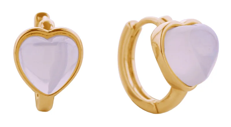 Drop Earrings for Anniversary -SJE310934 14K Dreamy Heart Hoop Earrings