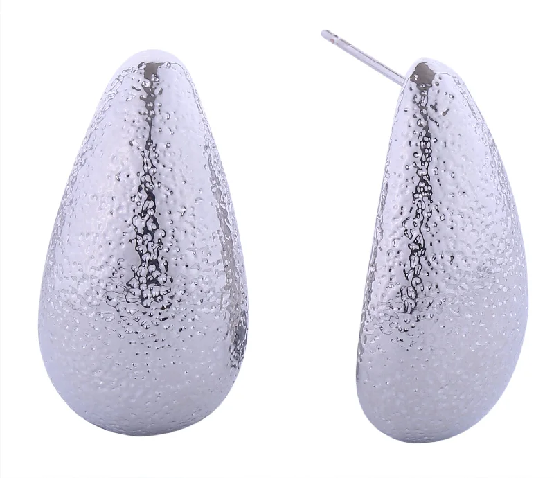 Drop Earrings for Party Look -SJE310982 14K Glitter Texture Teardrop Post Earrings