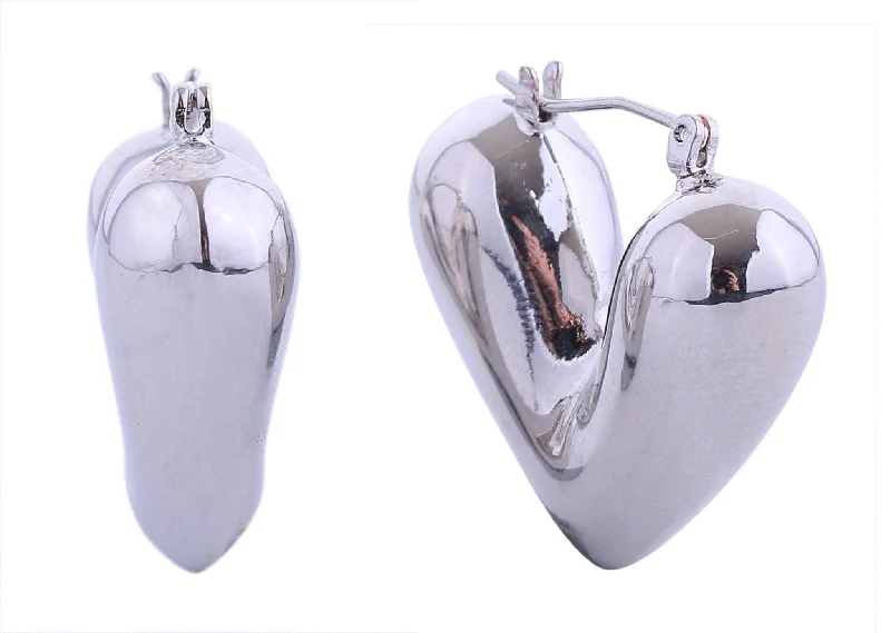 Drop Earrings for Mother's Day -SJE311017 14K Dipped Puff Heart Pincatch Earrings