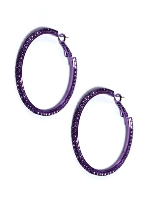 Maximalist Drop Earrings for Bling -TE10022 Textured Hoop Earrings