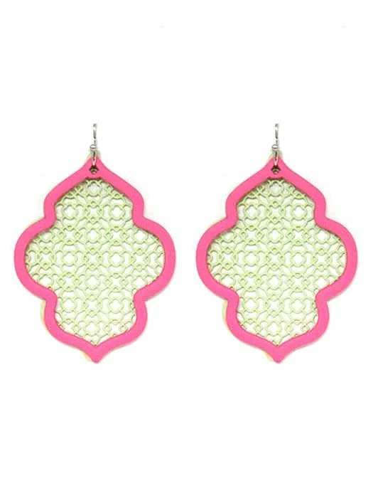 Star Shaped Drop Earrings for Charm -TE9575 Pattern Cutout Abstract Earrings