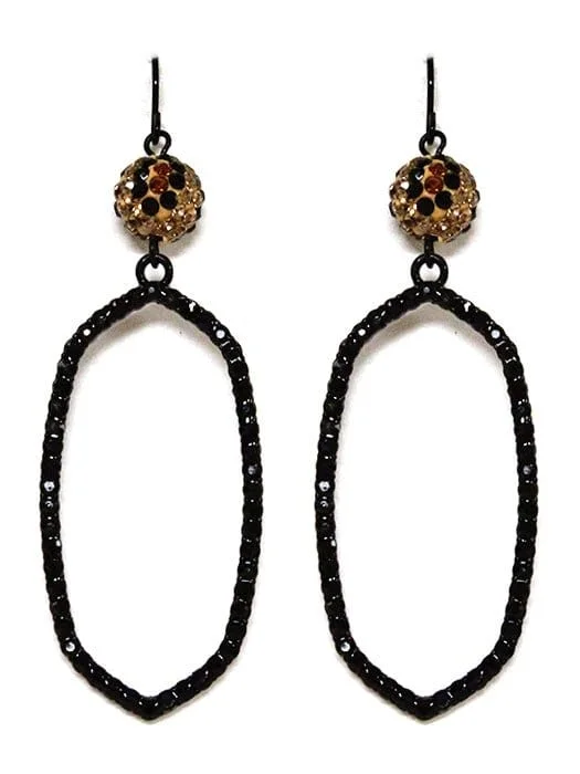 Square Drop Earrings for Modern -VE2824 Beaded Stone Hexagon Dangle Earrings