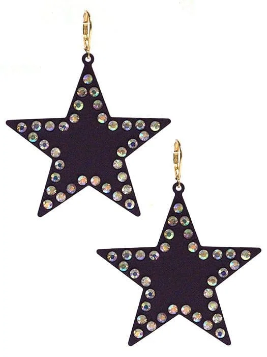 Drop Earrings with Knot Designs -VE3536 Rhinestone Solid Star Dangle Earrings