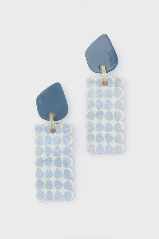 Silver Drop Earrings for Men -Blue Atlantic Cabana Earrings