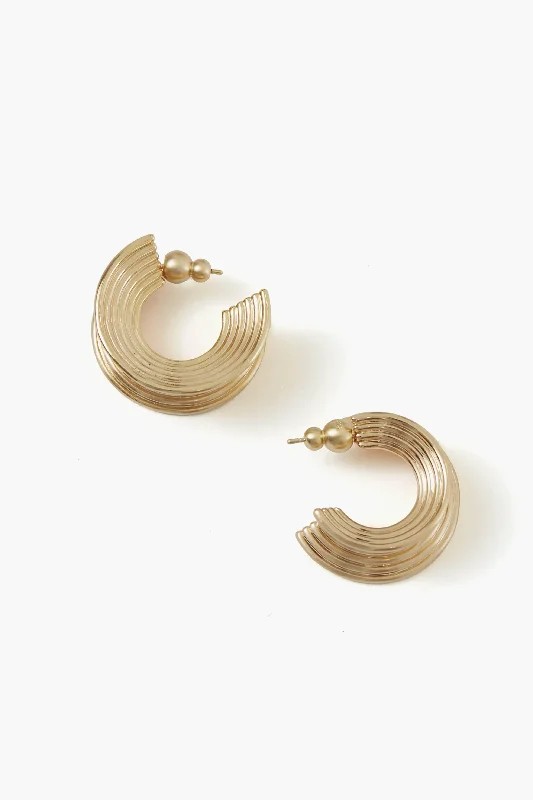 Waterproof Drop Earrings for Outdoor -Brushed Brass Gigi Earrings