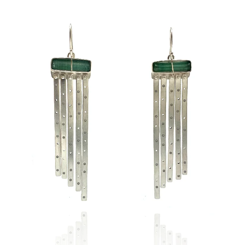 Drop Earrings for Prom Night -Cascading Tourmaline Earrings