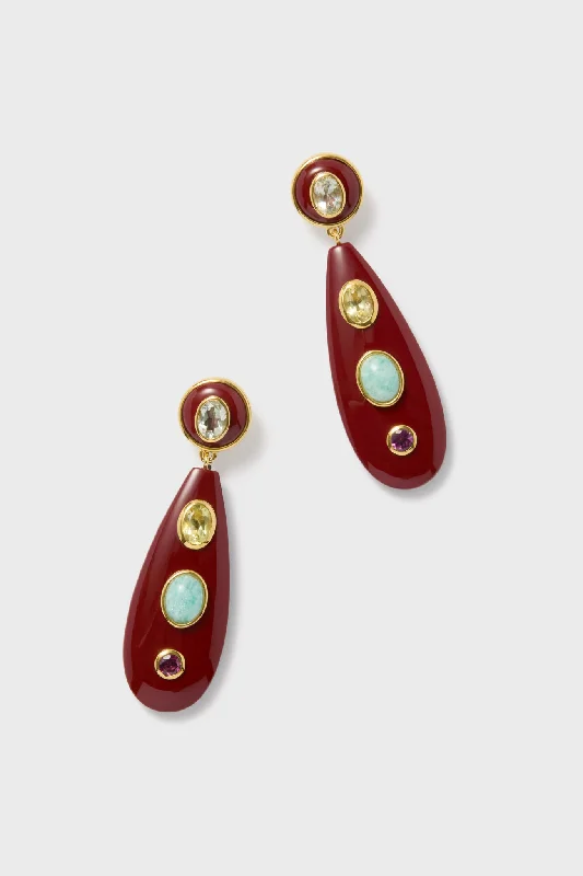 Lead Free Drop Earrings for Health -Chestnut Torre Earrings