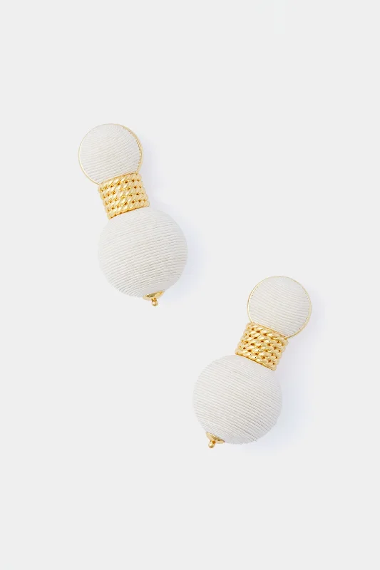 Drop Earrings for Prom Night -Cream Silk Geneva Earrings