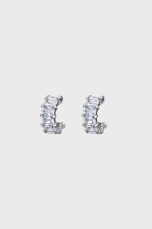 Drop Earrings for Office Wear -Crystal Mia Huggie Earrings