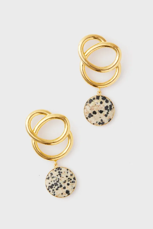 Drop Earrings for Office Wear -Dalmation Sonia Icon Stone Earrings