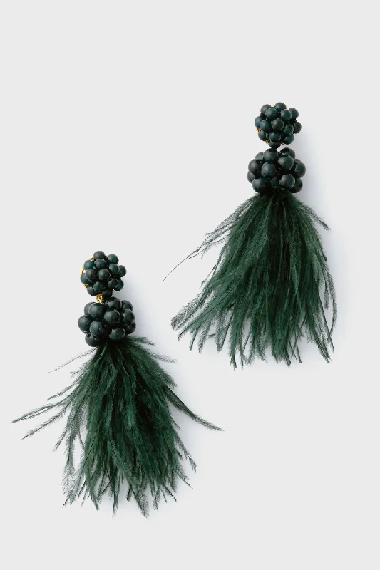 Drop Earrings for Festival Style -Emerald Feather Nicole Earrings