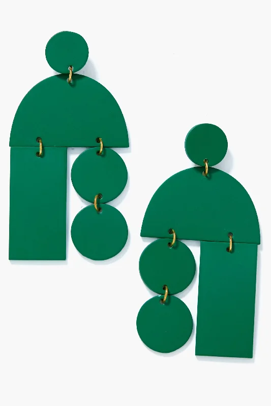 Drop Earrings for Concert Look -Emerald Mobile Earrings