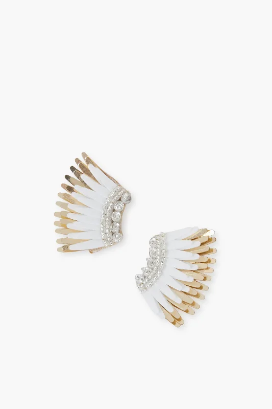 African Drop Earrings with Culture -Exclusive White Micro Madeline Earrings