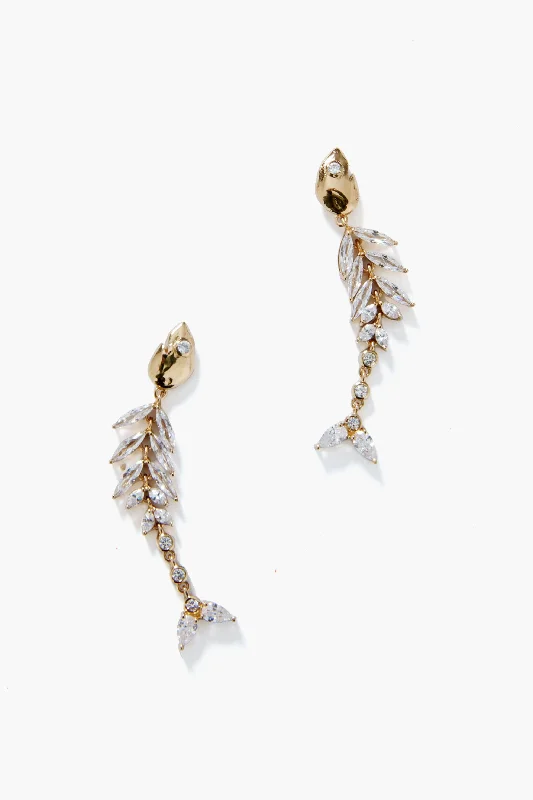 Drop Earrings for Work Attire -Gold Elisabetta Fish Earrings