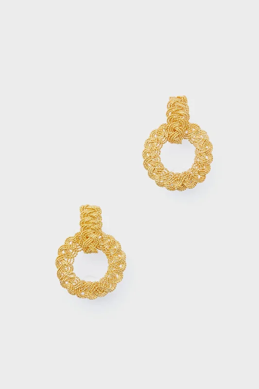 Drop Earrings with Matte Finish -Gold Infinita Mini Earrings