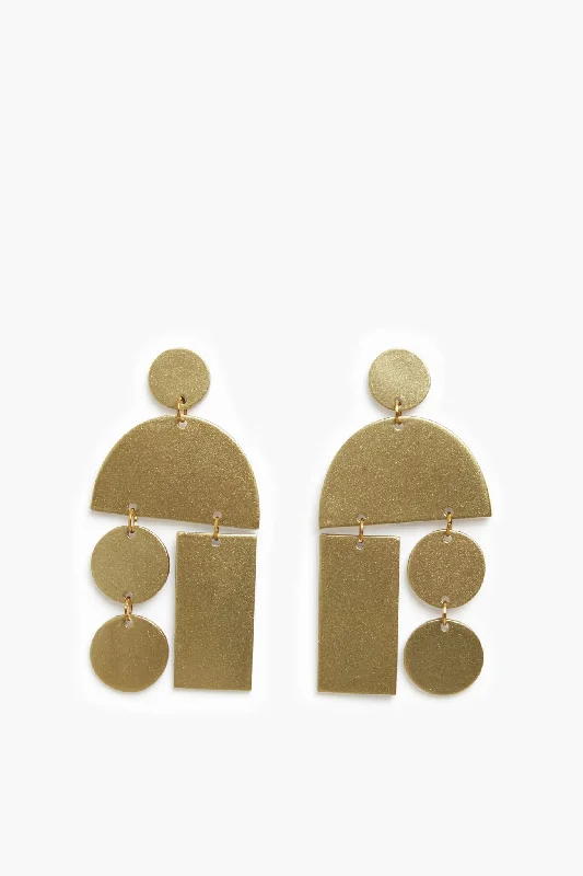 Adjustable Drop Earrings for Custom Fit -Gold Metallic Mobile Earrings