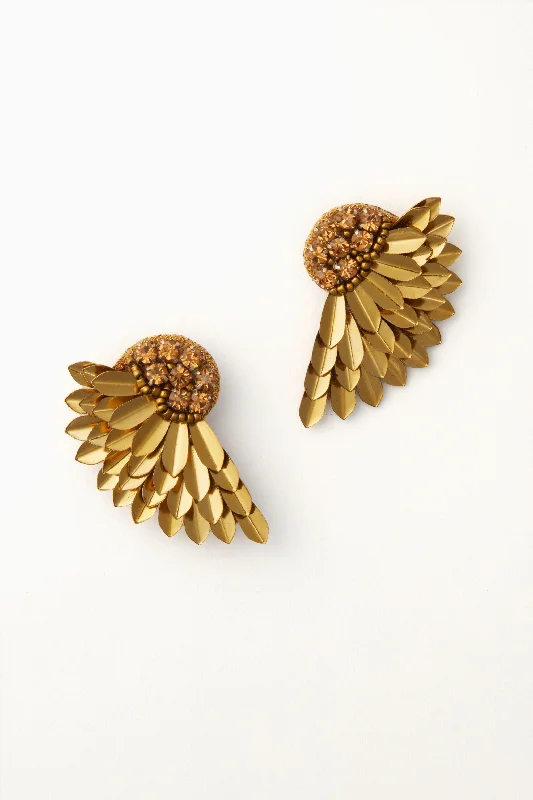 Drop Earrings with Enamel Coating -Gold Perry Earrings