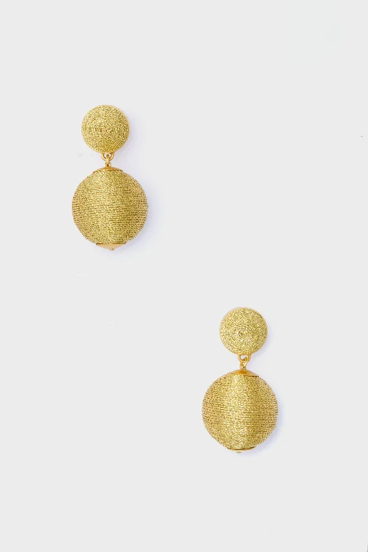 Drop Earrings with Wave Designs -Gold Petite Lantern Earrings