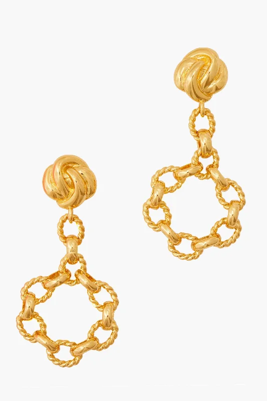 Drop Earrings for Shopping Trip -Gold Rope Camille Earrings