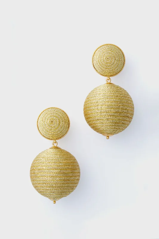 Triangular Drop Earrings for Edge -Gold Woven Lantern Earrings