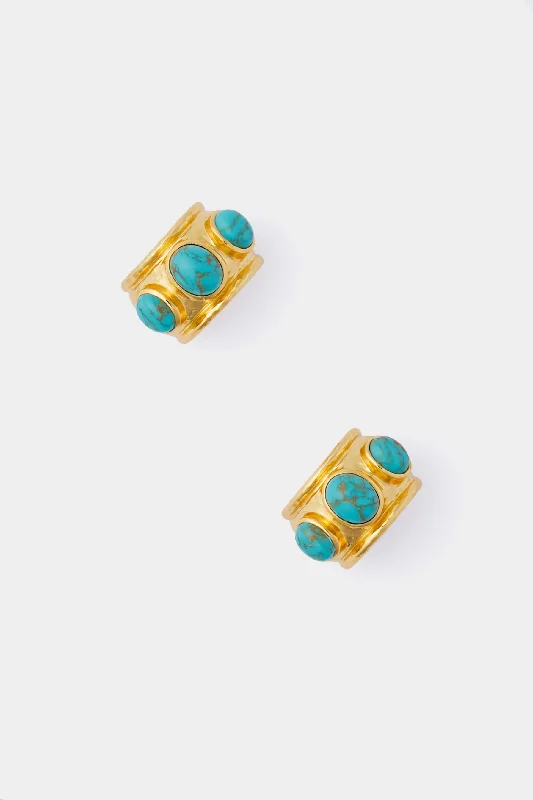 Drop Earrings with Animal Motifs -Golden Turquoise Nova Earrings