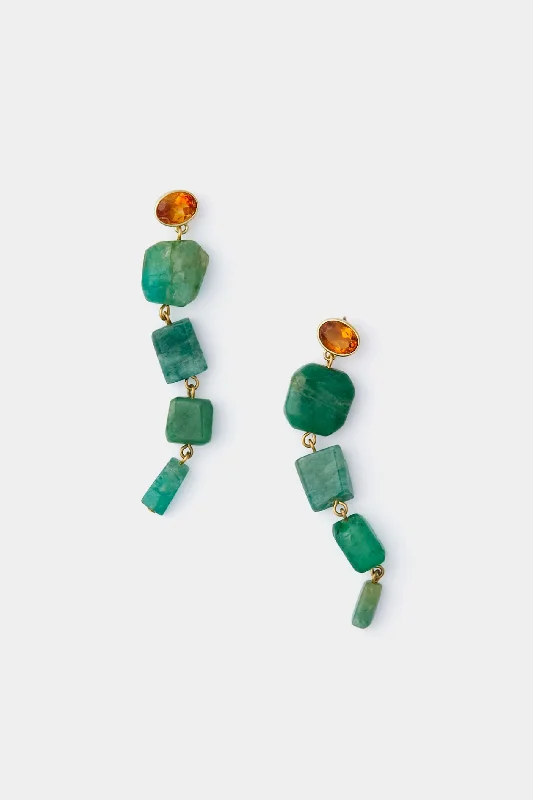 Drop Earrings for Prom Night -Green Maya Earrings