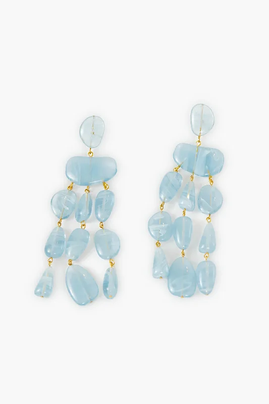 Leverback Drop Earrings for Comfort -Ice Blue Tallulah Earrings